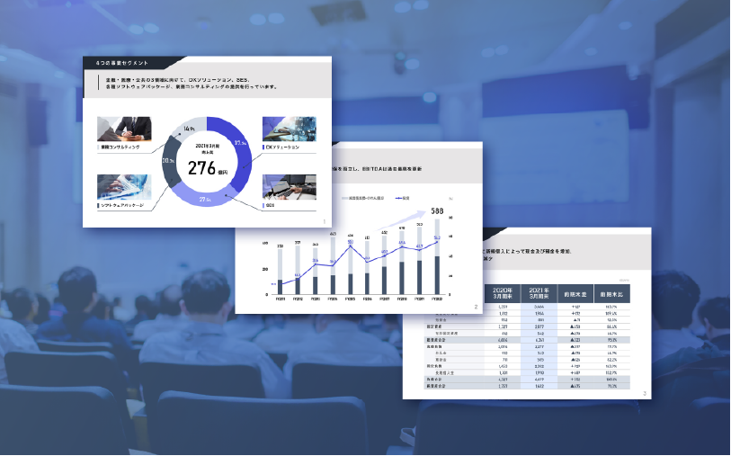 IR領域に特化した資料作成支援サービス。200以上の支援実績で最適なIR資料を実現します